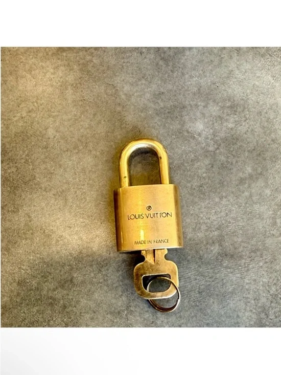 Louis Vuitton Gold-Tone LV Padlock and Key #313 GUC - Picture 2 of 5